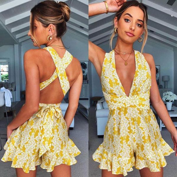 balteral fashion backless girl summer playsuit floral vintage ruffle v neck jumpsuit1, Black;white
balteral fashion backless girl summer playsuit floral vintage ruffle v neck jumpsuit1, Black;white