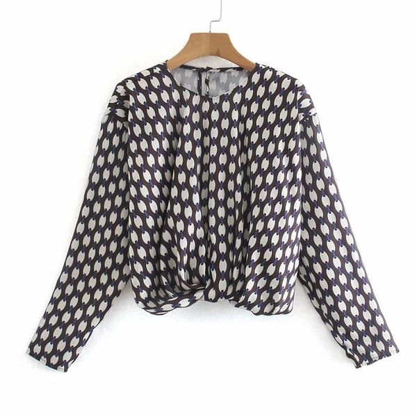 women's blouses & shirts hadara fashion o neck short women elegant casual printed knot long sleeve loose ladies, White
women's blouses & shirts hadara fashion o neck short women elegant casual printed knot long sleeve loose ladies, White