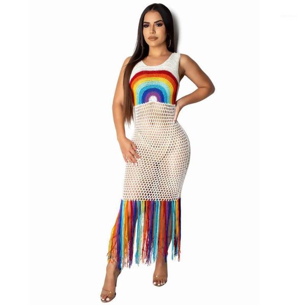 adogirl sensual rainbow pattern sleeveless tassel dress o neck high waist straight dress hole hollow out beach long1, Black;gray
adogirl sensual rainbow pattern sleeveless tassel dress o neck high waist straight dress hole hollow out beach long1, Black;gray