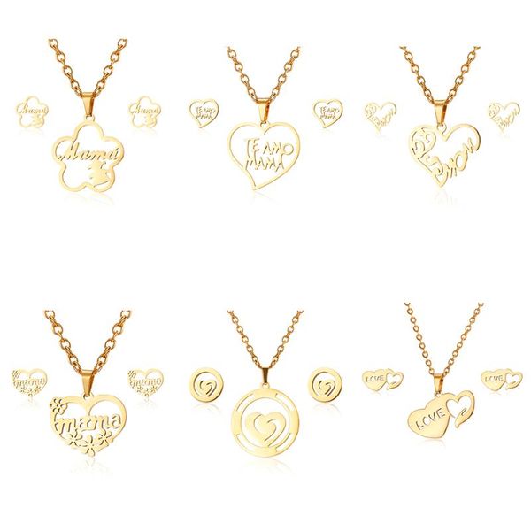 rinhoo new design delicate letter mama necklace earring sets love mom mother's day gifts stainless steel pendant jewelry sets, Silver
rinhoo new design delicate letter mama necklace earring sets love mom mother's day gifts stainless steel pendant jewelry sets, Silver
