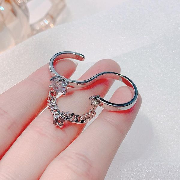 cluster rings fashion double finger for women 2021 design statement chain open ring adjustable jewelry wholesale, Golden;silver
cluster rings fashion double finger for women 2021 design statement chain open ring adjustable jewelry wholesale, Golden;silver