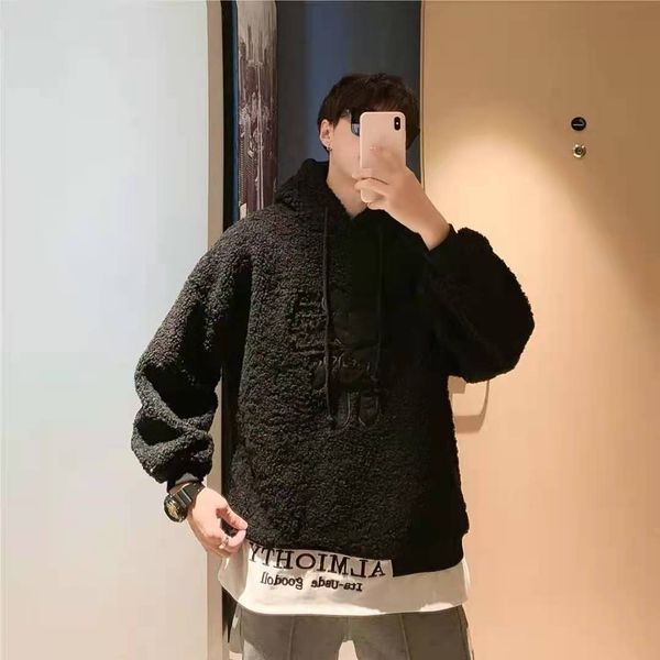 autumn/winter korean version of instagram hoodie male lamb cashmere cartoon bear with velvet thickened hoodie couple student jacket male gra, Black
autumn/winter korean version of instagram hoodie male lamb cashmere cartoon bear with velvet thickened hoodie couple student jacket male gra, Black