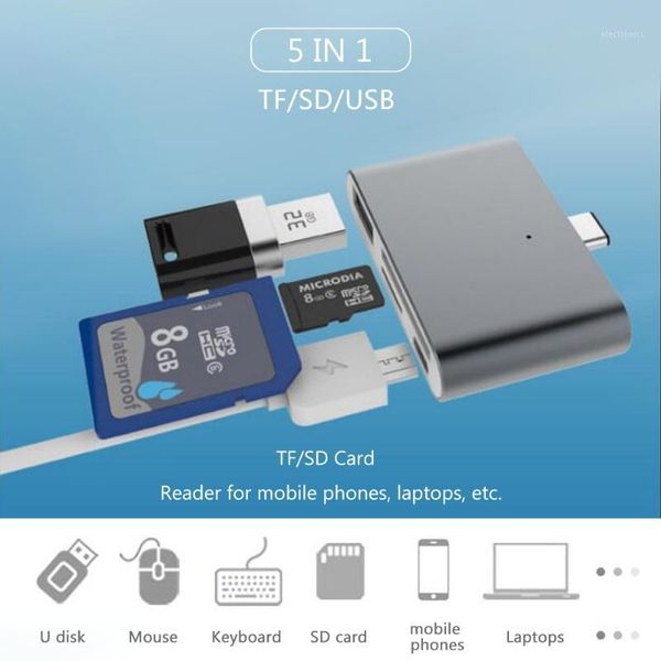 5 in 1 multi-function type-c hub otg usb 3.0 u disk tf/sd card reader converter adapter plug & play for mobile phones lap1
5 in 1 multi-function type-c hub otg usb 3.0 u disk tf/sd card reader converter adapter plug & play for mobile phones lap1