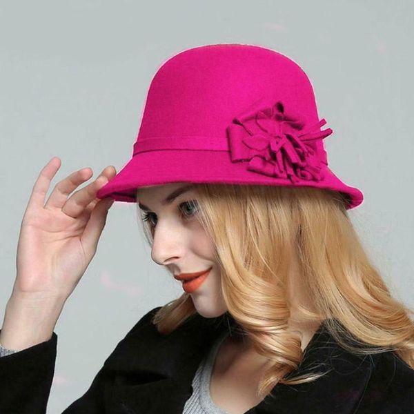 women bowler cap flower felt elegant holiday round wide brim fashion cloche warm autumn winter vintage imitation wool bucket hat, Blue;gray
women bowler cap flower felt elegant holiday round wide brim fashion cloche warm autumn winter vintage imitation wool bucket hat, Blue;gray
