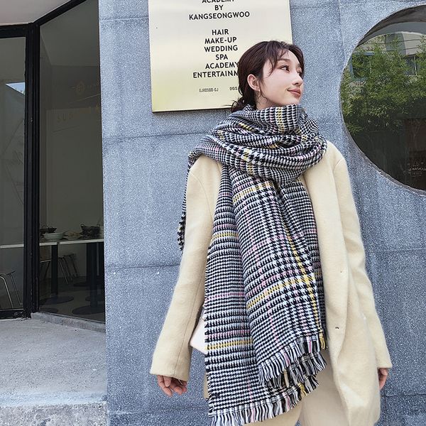 autumn and winter new double face thousand bird check scarf women's brand version versatile color stripe thick warm neck shawl klwe, Blue;gray
autumn and winter new double face thousand bird check scarf women's brand version versatile color stripe thick warm neck shawl klwe, Blue;gray