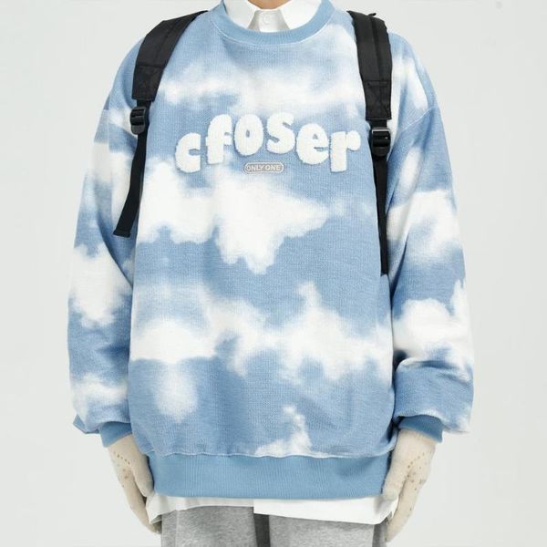 firmranch new men/women spring/autumn/winter flying-cloud sky pattern knitwear ins popular sweater casual loose tie-dye hoodies, White;black
firmranch new men/women spring/autumn/winter flying-cloud sky pattern knitwear ins popular sweater casual loose tie-dye hoodies, White;black
