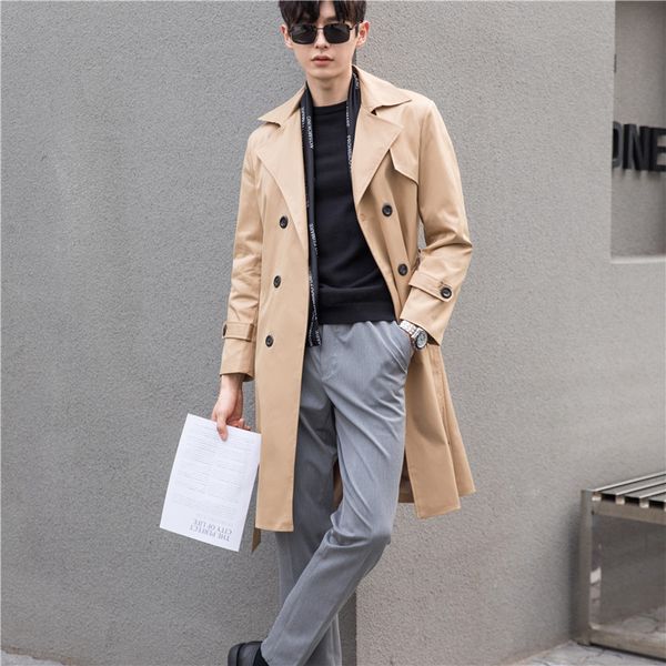mid length windbreaker new autumn and winter lapel casual korean loose business gentleman men's coat, Tan;black
mid length windbreaker new autumn and winter lapel casual korean loose business gentleman men's coat, Tan;black