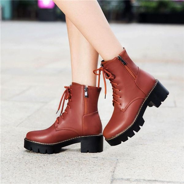 brand women's shoes boots flat platform round toe lace up fashion ladies rubber med large size rock short plush lace-up ho, Black
brand women's shoes boots flat platform round toe lace up fashion ladies rubber med large size rock short plush lace-up ho, Black