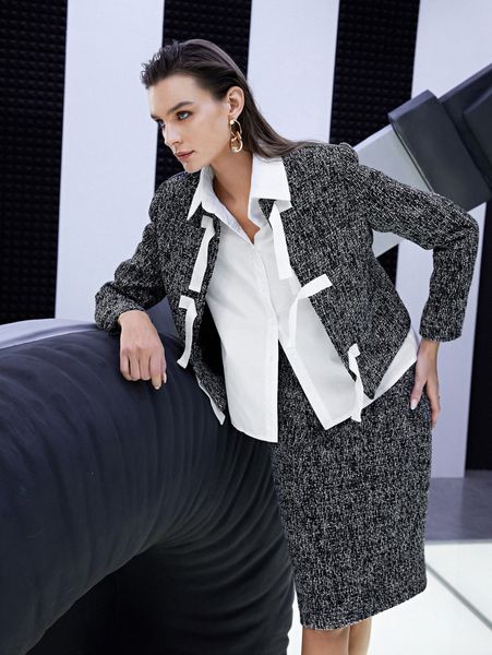 open front tweed overcoat j2dt#, Black
open front tweed overcoat j2dt#, Black