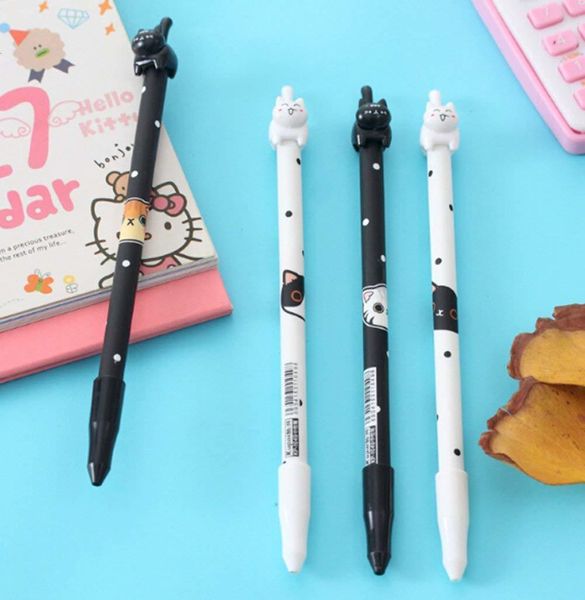Cat Paw Jump Cat Gel Roller Ball Pens With 0.38mm 0.5mm Fine Point Black Ink Stationery Office Supplies Wj039