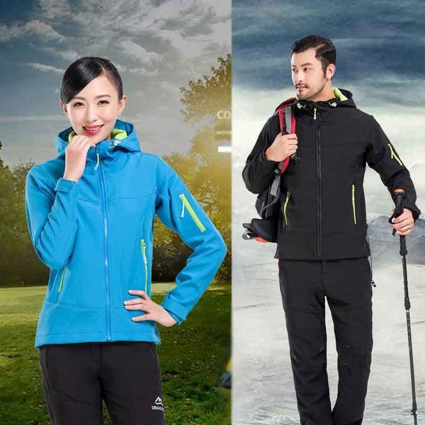 outdoor jackets&hoodies autumn winter men's fleece jackets women hooded softshell thermal coat hiking camping sport windbreakers outerw, Blue;black 
outdoor jackets&hoodies autumn winter men's fleece jackets women hooded softshell thermal coat hiking camping sport windbreakers outerw, Blue;black