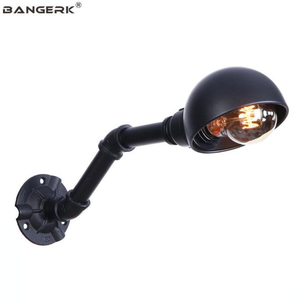 black iron water pipe wall light retro loft decor led wall lamp industrial edison sconce bedside home lighting luminaire