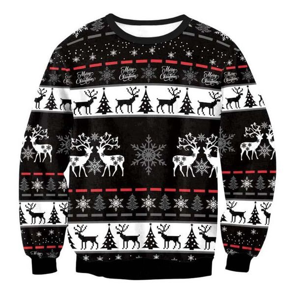 men women holiday christmas tree reindeer snowflakes sweater pullover ugly christmas sweaters jumpers 3d funny xmas sweatshirt, White;black
men women holiday christmas tree reindeer snowflakes sweater pullover ugly christmas sweaters jumpers 3d funny xmas sweatshirt, White;black