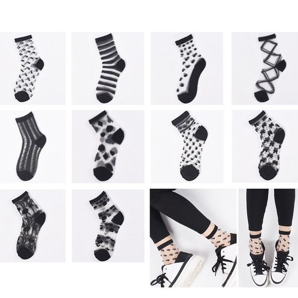 lionzone 10pairs/lot 2 selects women summer lace socks korean fashion glass black white thin transparent socks 201109
lionzone 10pairs/lot 2 selects women summer lace socks korean fashion glass black white thin transparent socks 201109