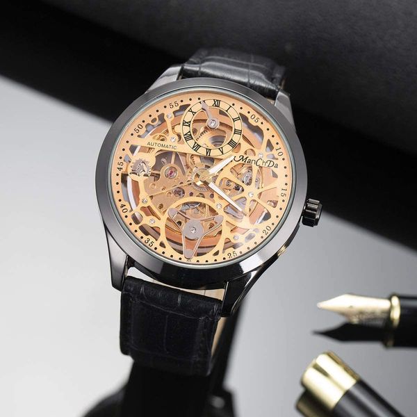 manchda skeleton mechanical mens watch 47mm xl automatic crystal black leather wrist watch, Slivery;brown
manchda skeleton mechanical mens watch 47mm xl automatic crystal black leather wrist watch, Slivery;brown