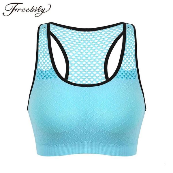 womens sports bra push up breathable netted u neck racer back removable pads bra vest running gym yoga seamless underwear, White;black
womens sports bra push up breathable netted u neck racer back removable pads bra vest running gym yoga seamless underwear, White;black