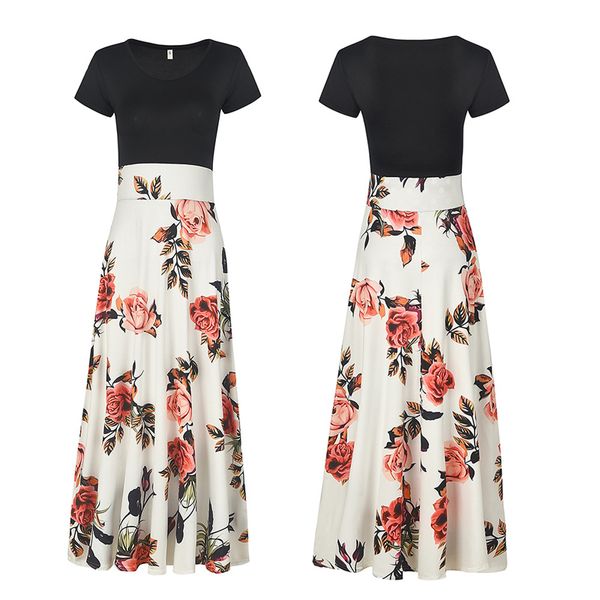 summer floral printed maxi dress women fashion patchwork sundress casual short sleeve beach party long dresses plus size kg-141, Black;gray
summer floral printed maxi dress women fashion patchwork sundress casual short sleeve beach party long dresses plus size kg-141, Black;gray