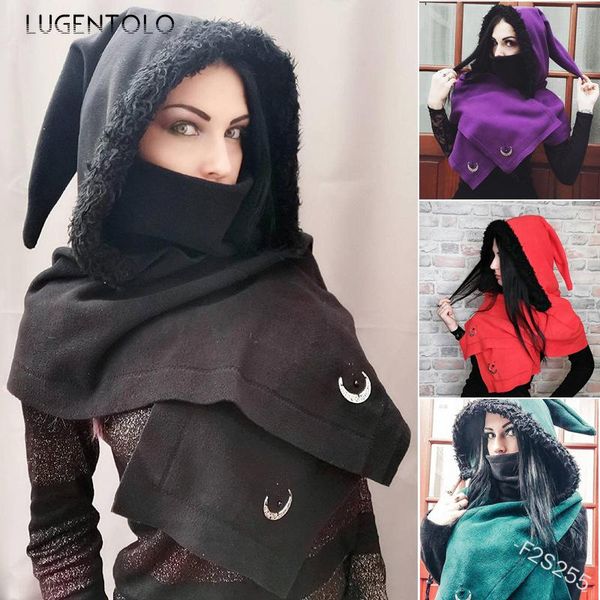 lugentolo women hat new scarf decoration shawl hood pointed hat winter solid thickened caps female hats, Blue;gray
lugentolo women hat new scarf decoration shawl hood pointed hat winter solid thickened caps female hats, Blue;gray