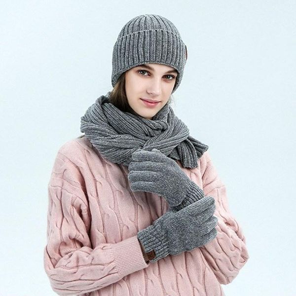 women's knitted three-piece sets warm scarf&hat touch screen gloves 2020 winter solid color thick scarf female, Blue;gray
women's knitted three-piece sets warm scarf&hat touch screen gloves 2020 winter solid color thick scarf female, Blue;gray