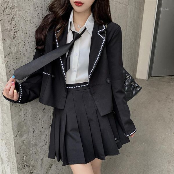 women preppy style autumn 2 piece set blazer,high waist skirt lady jacket skirt suits sold separately women's costumes1, White
women preppy style autumn 2 piece set blazer,high waist skirt lady jacket skirt suits sold separately women's costumes1, White
