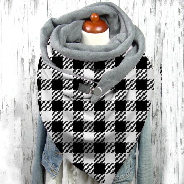 scarves 40#plaid print women scarf button outdoor winter keep warm retro elegant casual comfortable soft shawl wraps foulard, Blue;gray
scarves 40#plaid print women scarf button outdoor winter keep warm retro elegant casual comfortable soft shawl wraps foulard, Blue;gray