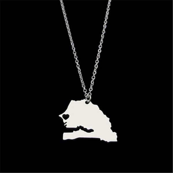european and american fashion senegal map necklace stainless steel hip hop pendant necklace women gifts, Silver
european and american fashion senegal map necklace stainless steel hip hop pendant necklace women gifts, Silver