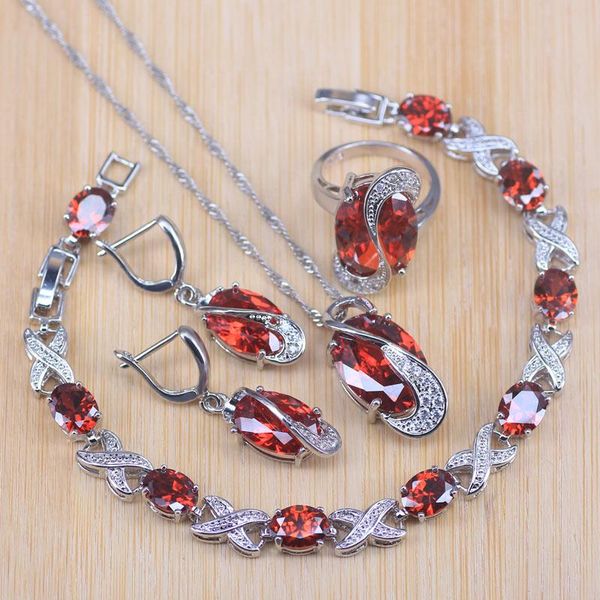 silver color costume jewelry sets red cubic zircon bracelet/earrings/pendant/necklace/ring for women
silver color costume jewelry sets red cubic zircon bracelet/earrings/pendant/necklace/ring for women