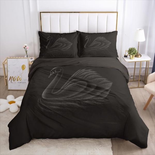 3d black duvet cover set bedding sets swan comforther cases quilt covers pillow shams animal full twin size bed linen
3d black duvet cover set bedding sets swan comforther cases quilt covers pillow shams animal full twin size bed linen