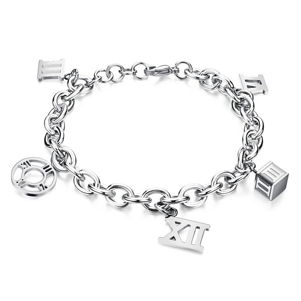 roman numbers bracelet women's bracelet jewelry titanium stainless steel chain wrist band lover birthday anniversary valentine gift gs8, Black
roman numbers bracelet women's bracelet jewelry titanium stainless steel chain wrist band lover birthday anniversary valentine gift gs8, Black
