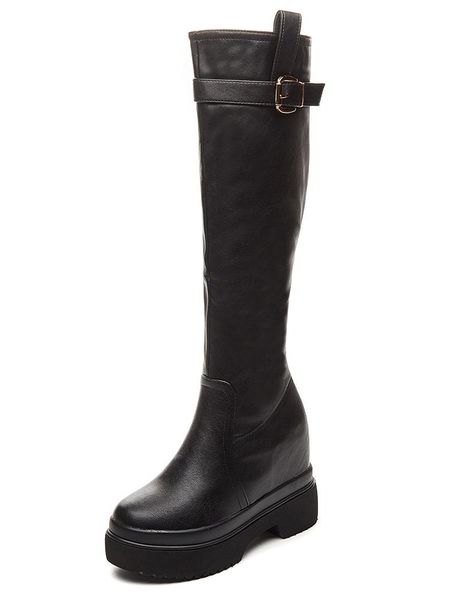 women's long tube boots winter 2021 new built in boots305x, Black 
women's long tube boots winter 2021 new built in boots305x, Black
