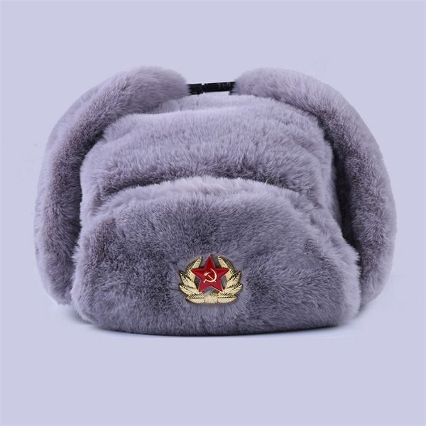 soviet badge ushanka russian men women winter hats faux rabbit fur army military bomber hat cossack trapper earflap snow ski cap y200110, Blue;gray
soviet badge ushanka russian men women winter hats faux rabbit fur army military bomber hat cossack trapper earflap snow ski cap y200110, Blue;gray