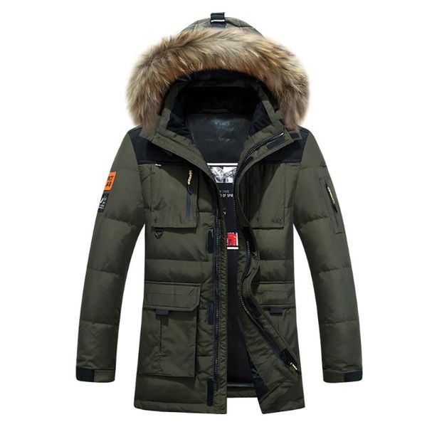 men's down & parkas -40 degree cold resistant russia winter jacket men genuine fur collar thick warm white duck coat, Black
men's down & parkas -40 degree cold resistant russia winter jacket men genuine fur collar thick warm white duck coat, Black