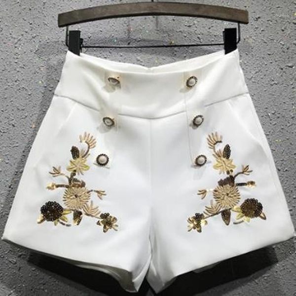 women's shorts women short double-breasted heavy embroidery high waist casual a-line shorts1, White;black
women's shorts women short double-breasted heavy embroidery high waist casual a-line shorts1, White;black