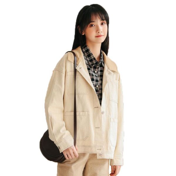 women's jackets casual women coat outerwear korean single-breasted loose 2021 spring autumn jacket ladies fashion baseball uniform tool, Black;brown
women's jackets casual women coat outerwear korean single-breasted loose 2021 spring autumn jacket ladies fashion baseball uniform tool, Black;brown