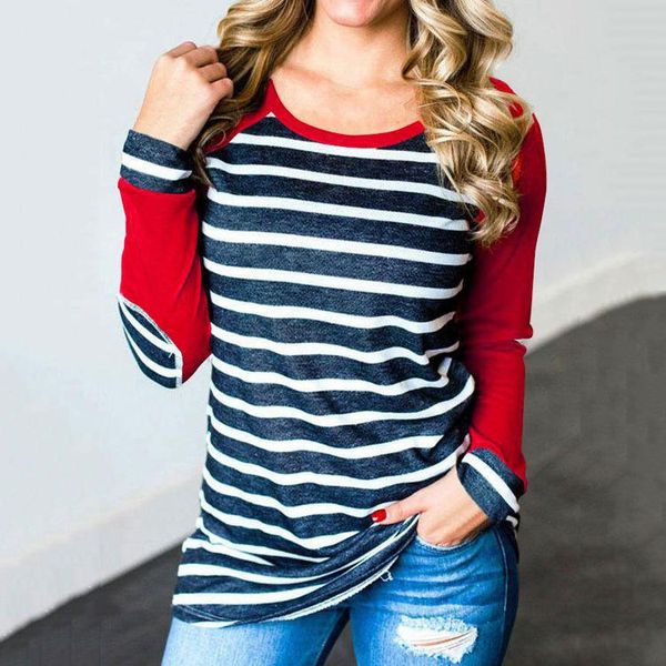 women's blouses & shirts autumn women girl full sleeve t vintage striped patchwork casual big size blouse jumper shirt, White
women's blouses & shirts autumn women girl full sleeve t vintage striped patchwork casual big size blouse jumper shirt, White