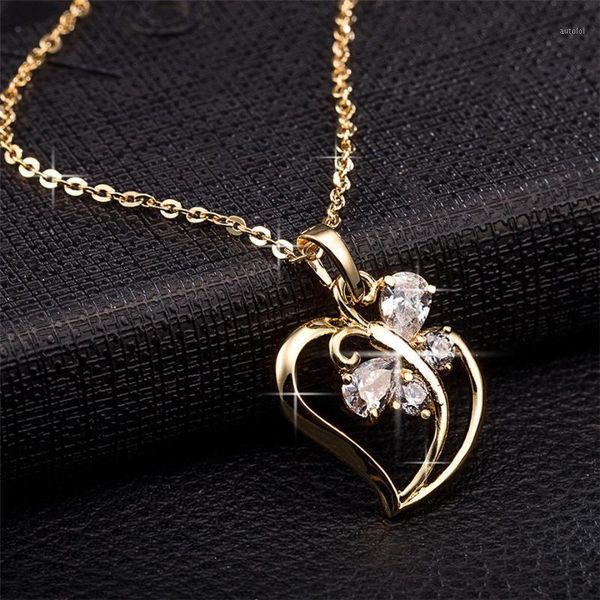 trendy cubic zirconia butterfly heart necklace pendant women gold color neck chain for women jewelry collier femme 20201, Silver 
trendy cubic zirconia butterfly heart necklace pendant women gold color neck chain for women jewelry collier femme 20201, Silver