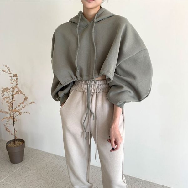 women's hoodies & sweatshirts womens autumn cropped sweatshirt korean style loose all-match hooded female solid color long sleeve, Black
women's hoodies & sweatshirts womens autumn cropped sweatshirt korean style loose all-match hooded female solid color long sleeve, Black
