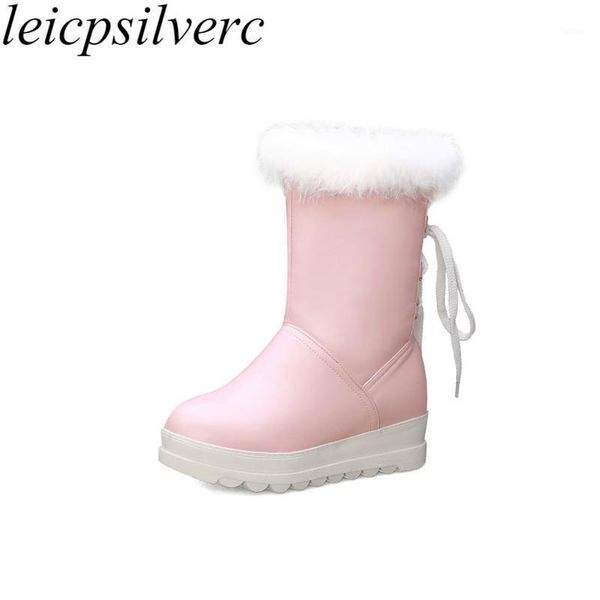 women boots winter high heel warm pu mid-calf faux fur round toe snow boots height increasing 2020 new fashion black white1
women boots winter high heel warm pu mid-calf faux fur round toe snow boots height increasing 2020 new fashion black white1