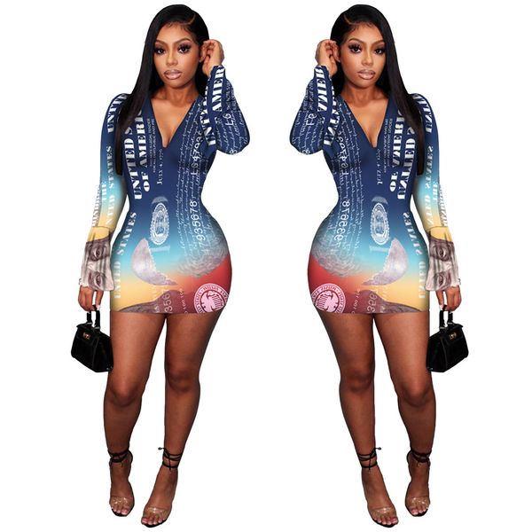 women letter dress v neck long sleeve pack hip nightclub dresses ladies skinny clothes, Black;gray
women letter dress v neck long sleeve pack hip nightclub dresses ladies skinny clothes, Black;gray