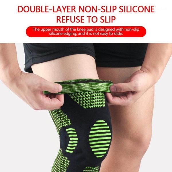 

elbow & knee pads stretchy 5 color nylon compression sleeve silicone padded pad fitness joint pain brace outdoor1, Black;gray