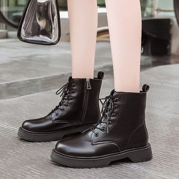 boots rimocy british style pu leather ankle for women autumn winter 2021 round toe lace up shoes woman fashion motorcycle botas1, Black
boots rimocy british style pu leather ankle for women autumn winter 2021 round toe lace up shoes woman fashion motorcycle botas1, Black