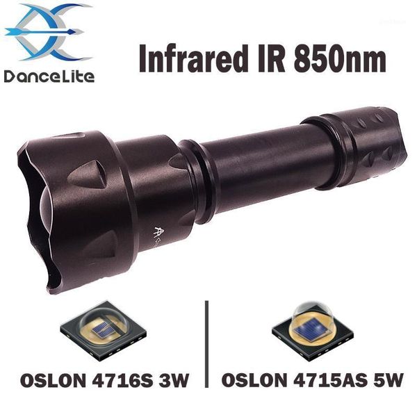 

dancelite t20 oslon infrared (sfh4714as 5w) ir 850nm led (sfh4716s 3w) zoomable ir torch for night vision1