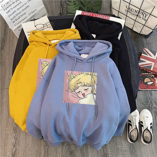ins super new sweater women's loose korean edition students' casual style bf plush thickened hoodie for women, Black
ins super new sweater women's loose korean edition students' casual style bf plush thickened hoodie for women, Black