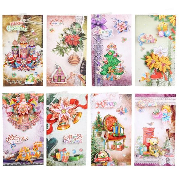 8 pcs half-fold cards exquisite souvenir cards for christmas1 
8 pcs half-fold cards exquisite souvenir cards for christmas1