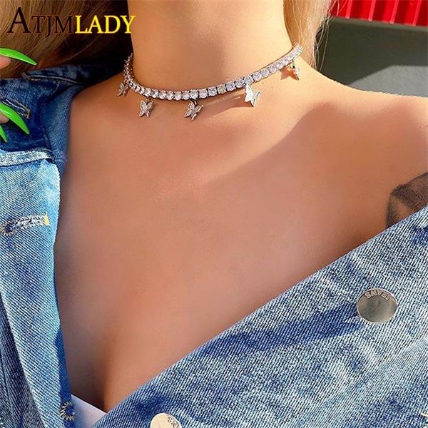 new heart arrow 5mm cz tennis chain with luxury drip butterfly charm choker necklaces iced out bling hip hop women jewelry q1107, Silver
new heart arrow 5mm cz tennis chain with luxury drip butterfly charm choker necklaces iced out bling hip hop women jewelry q1107, Silver