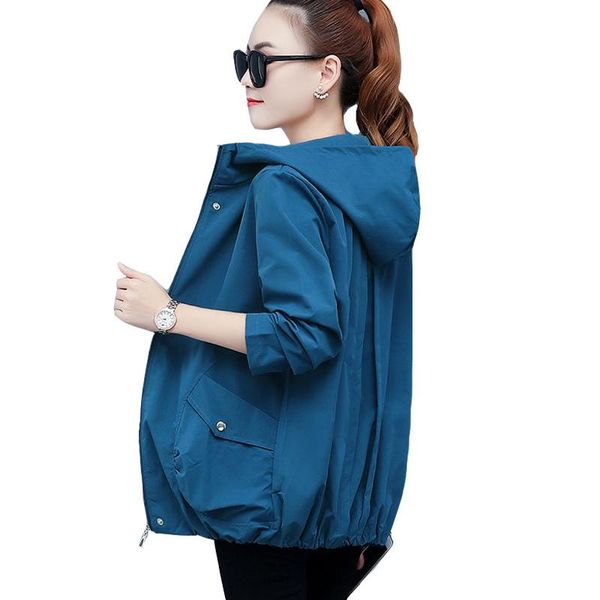 women's jackets women jacket plus size 2021 autumn long sleeve casual hooded windbreak female street loose coat p593, Black;brown
women's jackets women jacket plus size 2021 autumn long sleeve casual hooded windbreak female street loose coat p593, Black;brown
