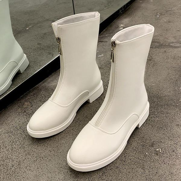 women front zipper leather white ankle boots black fashion concise platform flat shoes 2020 fall goth casual streetwear booties1
women front zipper leather white ankle boots black fashion concise platform flat shoes 2020 fall goth casual streetwear booties1