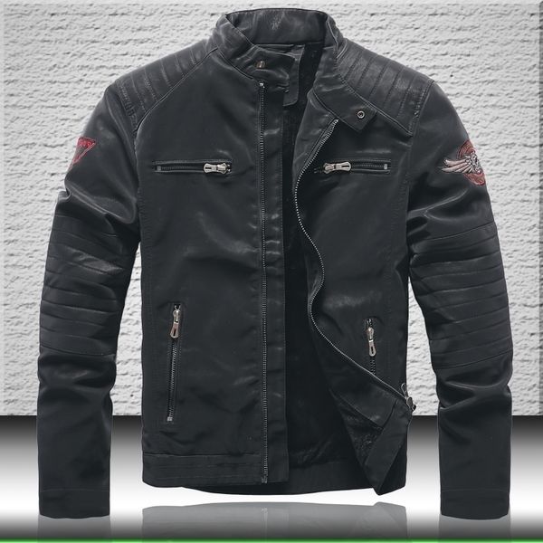 men leather jackets coats mens biker leather jacket embroidery winter thick coat quality men casual black bomber jacket 201114, Black;brown
men leather jackets coats mens biker leather jacket embroidery winter thick coat quality men casual black bomber jacket 201114, Black;brown