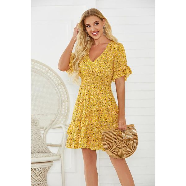 casual dresses summer women chiffon dress short sleeve floral print v neck elastic waist holiday beach mini female, Black;gray
casual dresses summer women chiffon dress short sleeve floral print v neck elastic waist holiday beach mini female, Black;gray