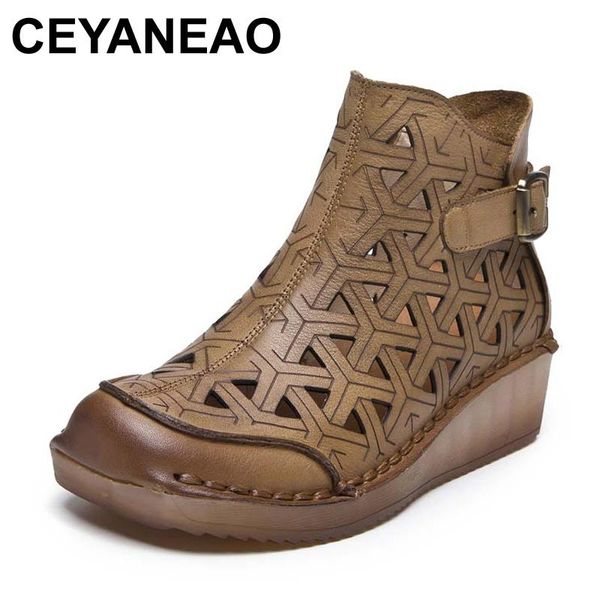 ceyaneao ankle boots made of genuine leather on a wedge with a thick sole; women's summer spicy wedge shoes; new gladiator shoes, Black
ceyaneao ankle boots made of genuine leather on a wedge with a thick sole; women's summer spicy wedge shoes; new gladiator shoes, Black